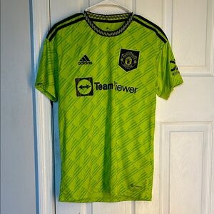 Adidas Manchester United Bright Green Soccer Jersey